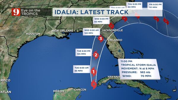 TIMELINE: Idalia forecast to become major hurricane, most of region under tropical storm warning