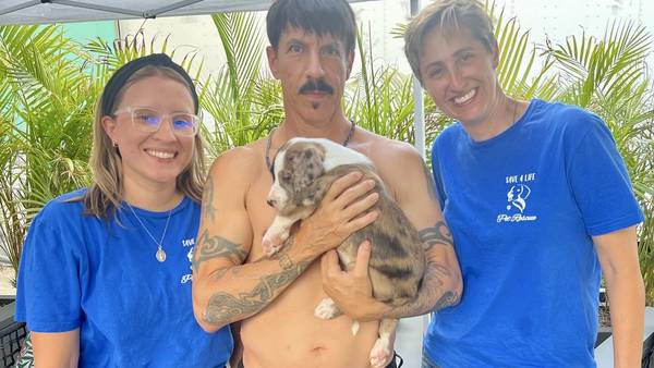 Red Hot Chili Peppers have some puppy time in Tampa