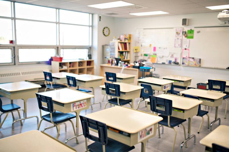 File photo. An empty classroom.