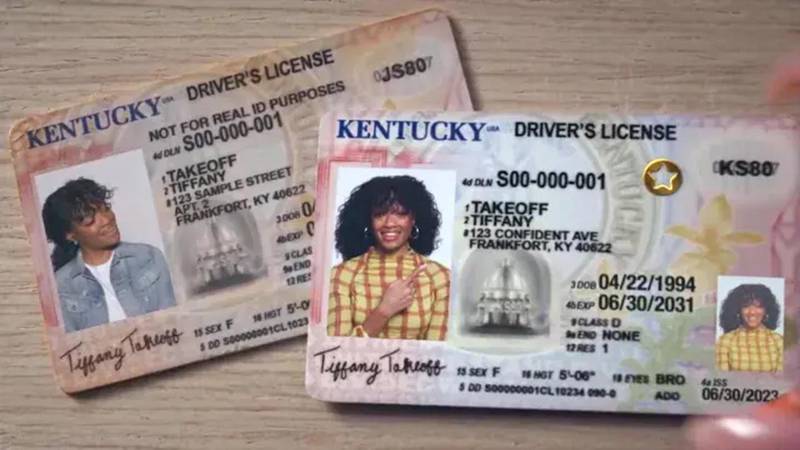 A graphic showing an old and new license.