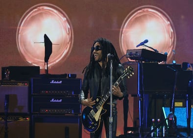 LAS VEGAS, NEVADA - SEPTEMBER 22: Lenny Kravitz performs onstage during the 2023 iHeartRadio Music Festival at T-Mobile Arena on September 22, 2023 in Las Vegas, Nevada. (Photo by Ethan Miller/Getty Images)