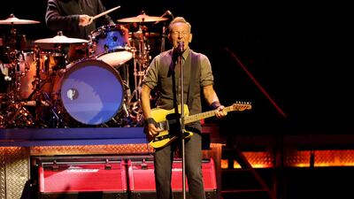 INGLEWOOD, CALIFORNIA - APRIL 04: Bruce Springsteen performs onstage during the Springsteen & The E Street Band 2024 Tour at Kia Forum on April 04, 2024 in Inglewood, California. (Photo by Amy Sussman/Getty Images)